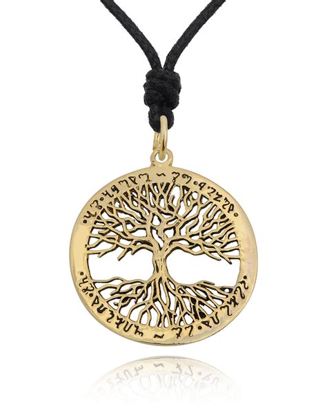 Vietsway - New Lovely Celtic Tree of Life Brass Charm Necklace Pendant Jewelry With Cotton Cord ...