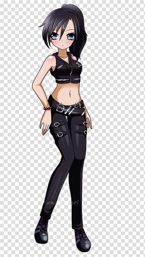 Naoko Female Anime Character Wearing Crop Top And Pants Transparent