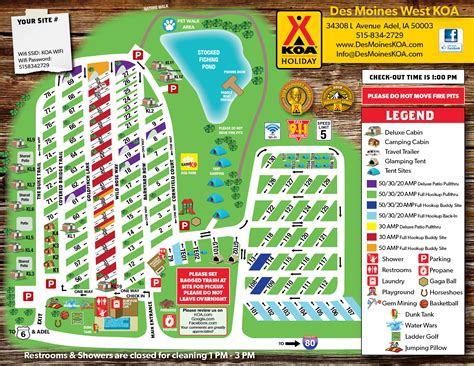 Adel Iowa Campground Map Des Moines West Koa
