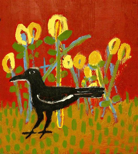 Black Bird Outsider Artist T Marie Nolan Raw Folk Art Brut Naive