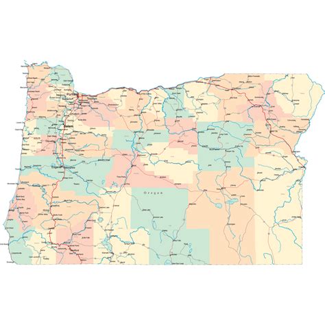 Oregon Highway Road Map