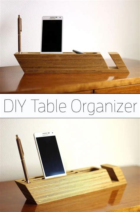 I have a big, old, heavy, wooden table that i'm not using. Scandinavian design inspired plywood table organizer. # ...