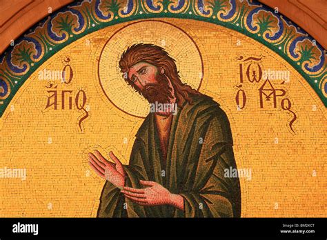 Greek Orthodox Icon Depicting St John The Baptist Thessaloniki