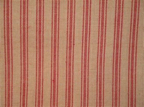 Ticking Stripe Red Cotton Homespun Material 1 Yard Ticking Fabric