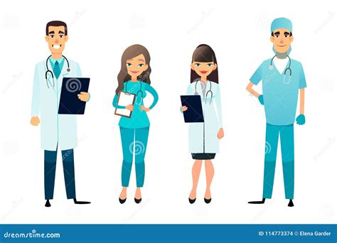 Doctors And Nurses Team Cartoon Medical Staff Medical Team Concept