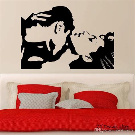 Love Couple Wall Decals For Bedroom Passion Romance Wall Sticker For