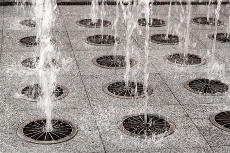 Fountain In Sidewalk Stock Image Image Of Fall Gold 12007243