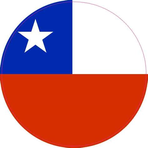 4in X 4in Round Chile Flag Sticker Vinyl Vehicle Decal Travel Stickers