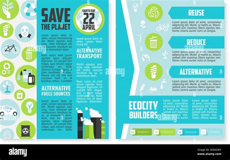 Earth Day Brochure Template Save The Planet Poster Of Environment