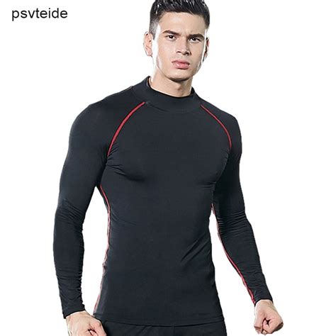 Mens Sports T Shirts Athletic Clothes Base Layer Long Sleeves Rashguard