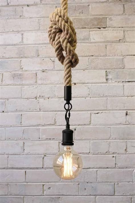 Rope Rope Pendant Light Raw Industrial Feel Create Various Knot