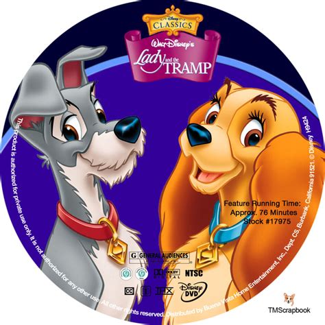 Lady And The Tramp Dvd Labels 1955 R1 Custom