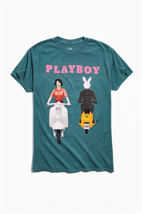 Urban Outfitters Playboy Retro Scooter Tee In Green For Men Lyst