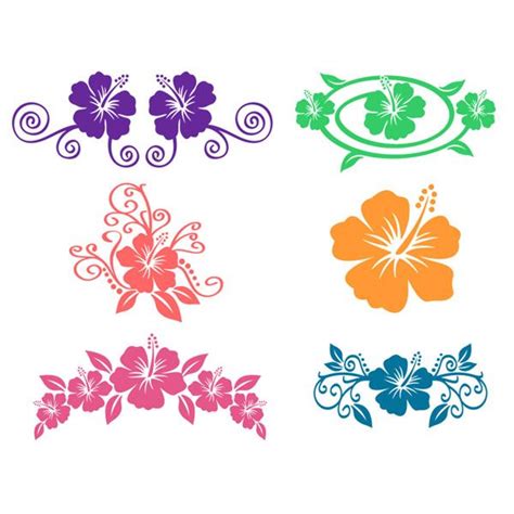 Hibiscus Flowers Hawaii Svg Cuttable Designs | Flower svg, Monogram
