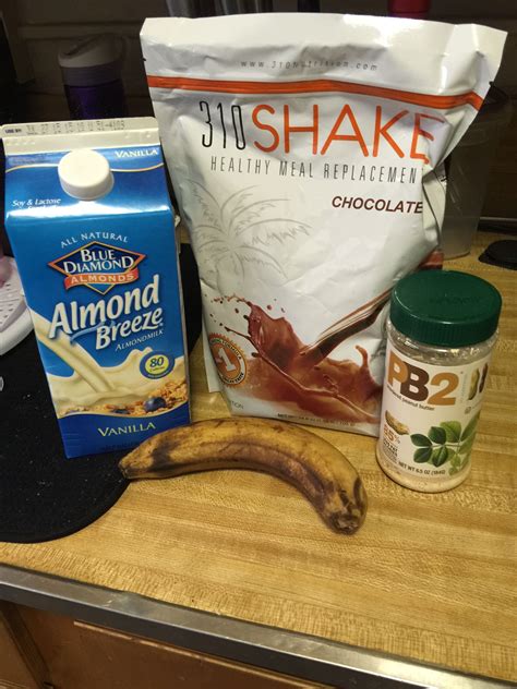 Peanut Butter Banana With Chocolate 1 Scoop Of Chocolate 310 Shake 1 Cup Almond Milk 1
