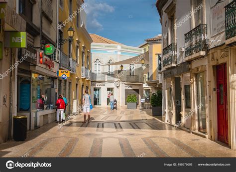 Faro Portugal May 2018 Street Atmosphere Pedestrian Streets City People