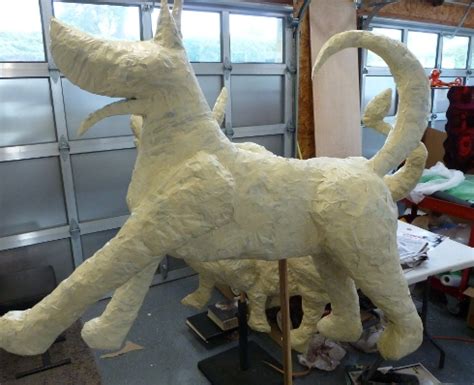 Cut your newspaper into thin strips using large drips will cause your dog to dry slower. House InsideOut: Making A 3D Papier Mache Animal Sculpture ...