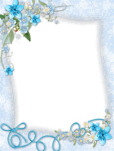 Clipart Border Blue Flower Clipart Border Blue Flower Transparent Free
