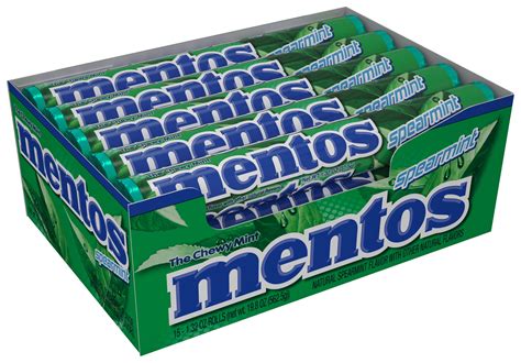 Mentos Spearmint Chewy Candy Rolls 14 Pcs 15 Ct
