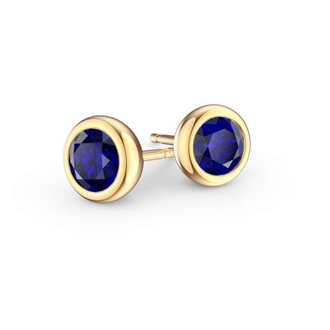 Infinity Natural Sapphire K Yellow Gold Stud Earrings Jian London K