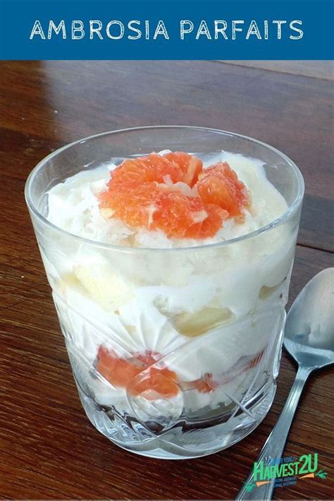 This classic ambrosia salad recipe is a throwback to a simpler time. Healthy No Sugar Added Ambrosia Parfaits | Yummy food ...