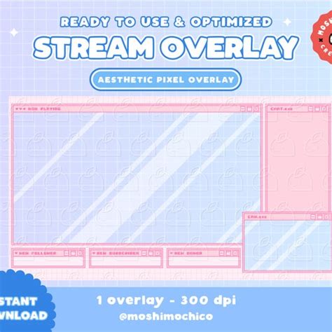 Twitch Pink Aesthetic Pixel Computer Customizable Screen Etsy