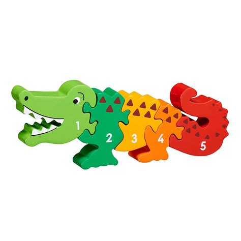 Wooden Toy Crocodile Number Puzzle Lanka Kade