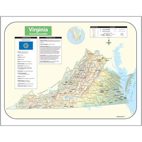 West Virginia Raised Relief Map