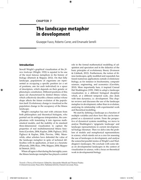 Pdf The Landscape Metaphor In Development