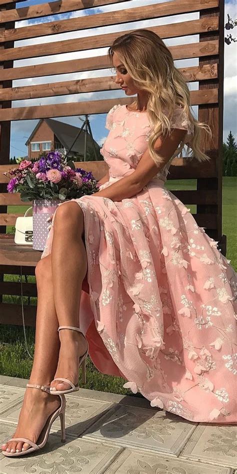 Wedding Guest Dresses Long With Cap Sleeves Pink Victoria Fox Wedding Attire Guest Wedding