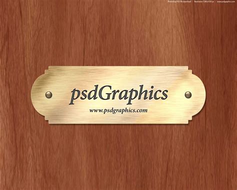 Gold Nameplate Psd Template Psdgraphics Within Door Label Template