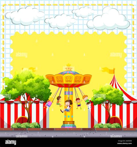 Border Design With Circus Scene Stock Vector Image And Art Alamy