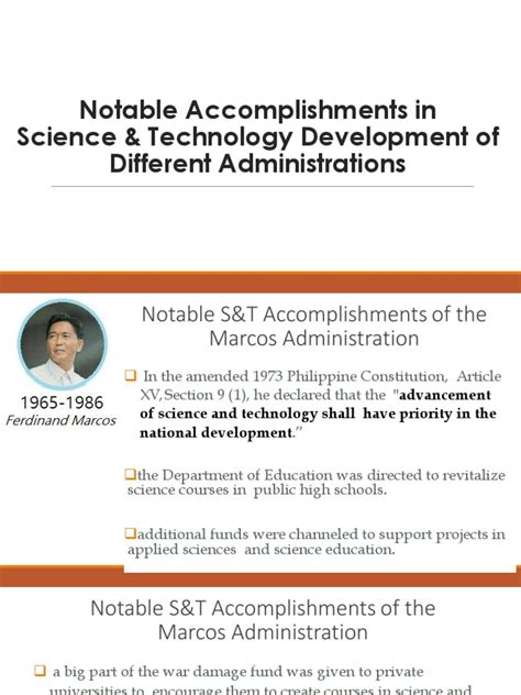 Maria corazon cojuangco aquino (tagalog pronunciation: presidents accomplishments with science and technology ...