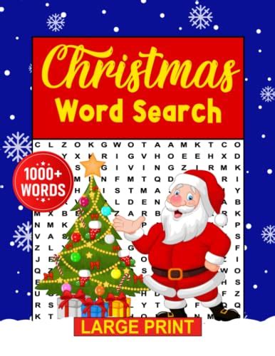 Christmas Word Search Large Print Christmas Word Find Puzzle Book For