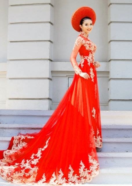 Red Bridal Ao Dai With Gold Lace Vietnamese Bridal Dress Karolia Dream Dresses By
