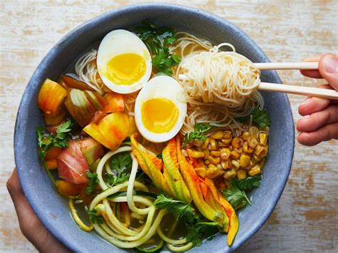 Step up your standard sick food fare with this delicious chicken noodle soup ramen recipe packed with vegetables, protein and seasonings. Cold Summer Ramen Recipe | Tasting Table