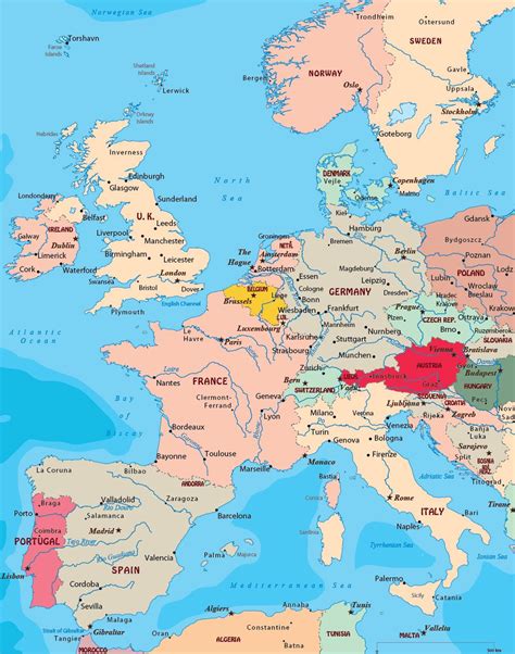West Europe Europe Map Map Europe Continent