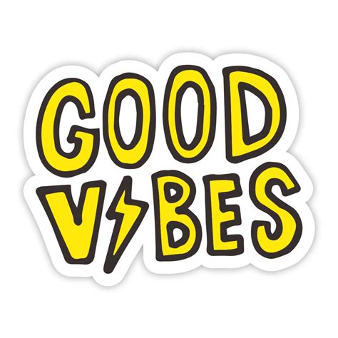 Good Vibes Bolt Sticker | Cute laptop stickers, Post malone sticker, Yellow sticker