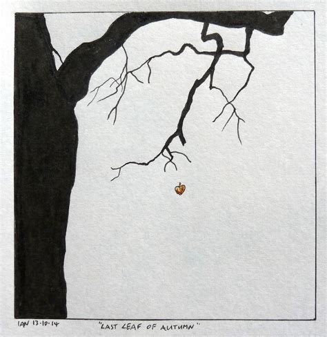 Last Leaf Of Autumn Sketch Ian Hedley