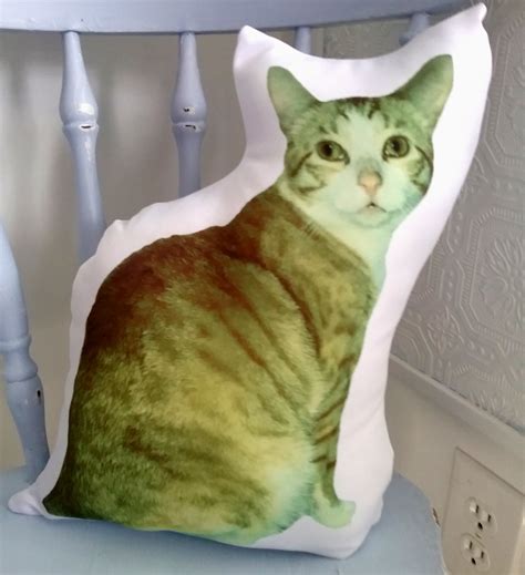 Personalized Cat Shaped Photo Pillow, Cat Lover Gift, Bereavement Gift,