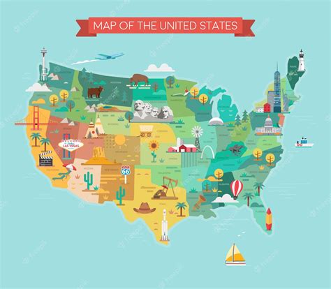 Premium Vector Map Of The United States