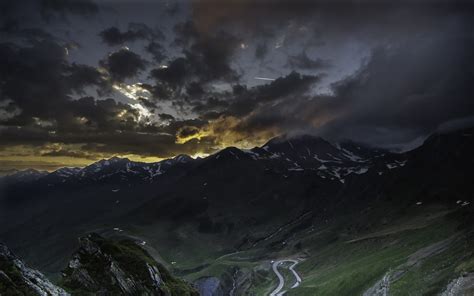 Aerial Photography Of Green Mountains Under Gray Sky Nature Landscape