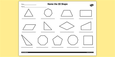 Name The 2d Shape Grade 4 Worksheet Teacher Made