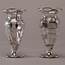Pair Silver Overlay Glass Vases  Item8709