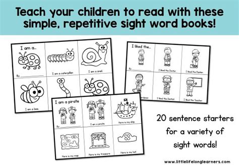 Mini Pre Reader Sight Word Book Printables Little Lifelong Learners