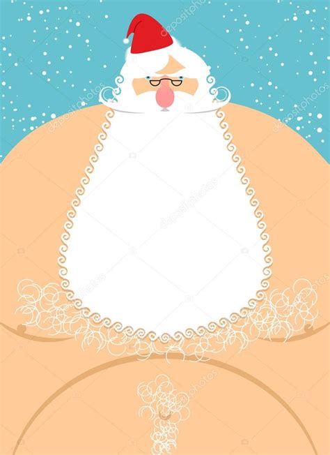 Santa Claus Naked Old Fat Santa Christmas Character With Naked Stock Vector Image By