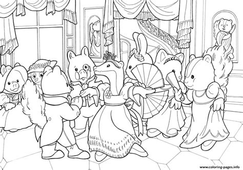 Coloring pages of sylvanian families or calico critters. Calico Critters Celebration Wedding Coloring Pages Printable