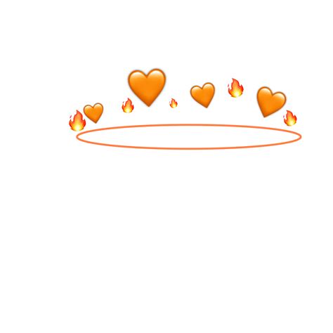 Halo Orange Emoji Fire Heart Sticker By Joppeck5