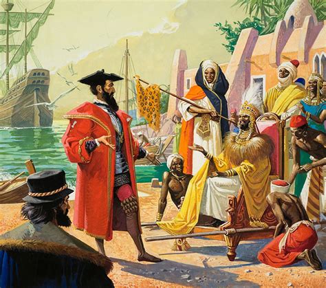 Vasco De Gama In Africa By Severino Baraldi At The Illustration Art Gallery