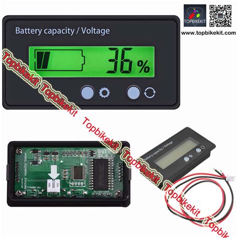 Ebike Display Green Backlit Lcd Display Battery Capacity Voltage Meter